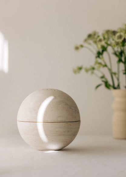 Natural Travertine Sphere Incense Burner
