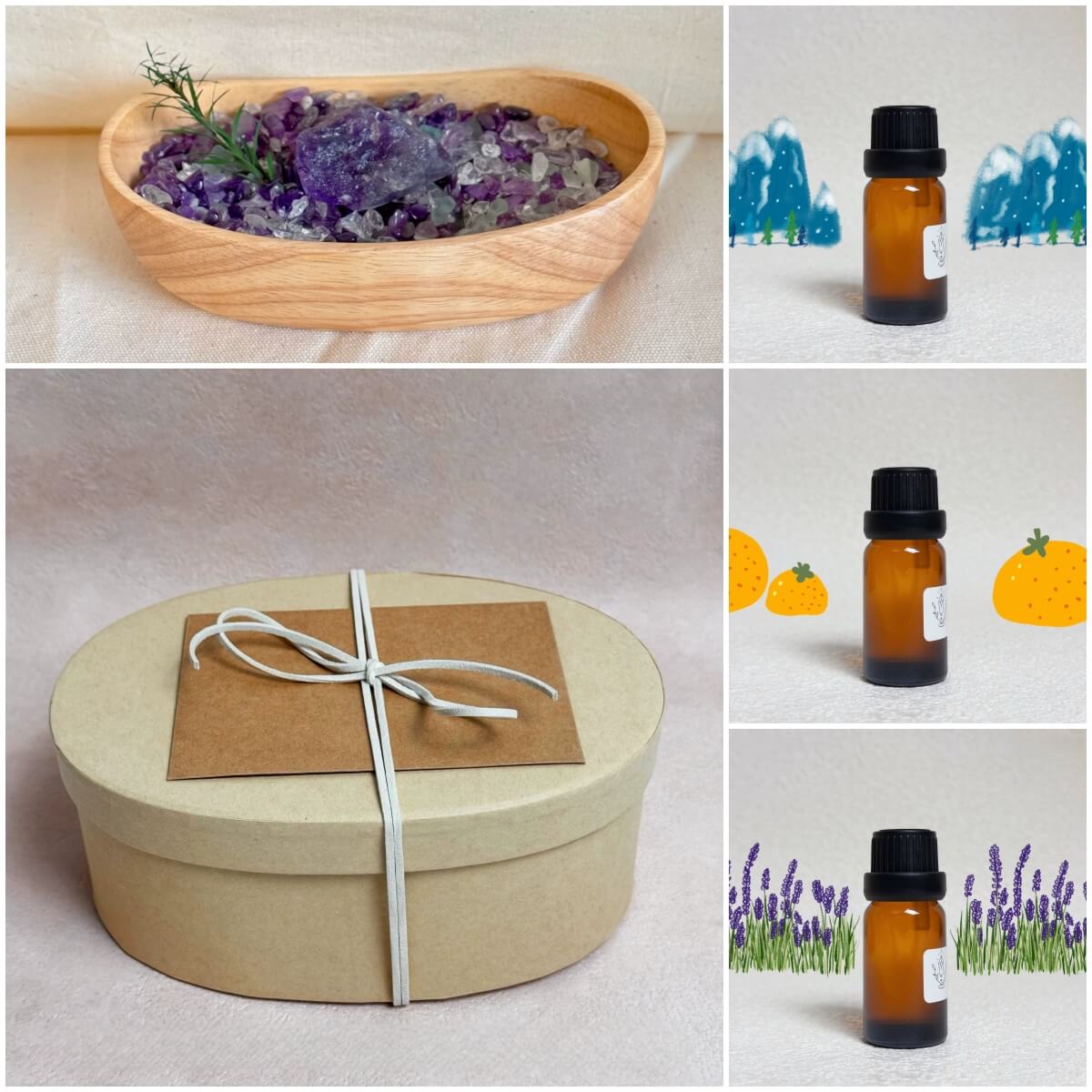 Natural Crystal Decorative Bowl & Home Fragrance Diffuser Set