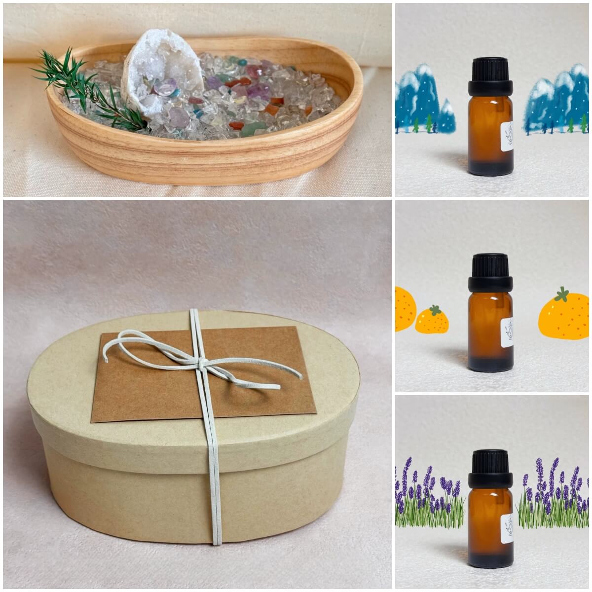 Natural Crystal Decorative Bowl & Home Fragrance Diffuser Set