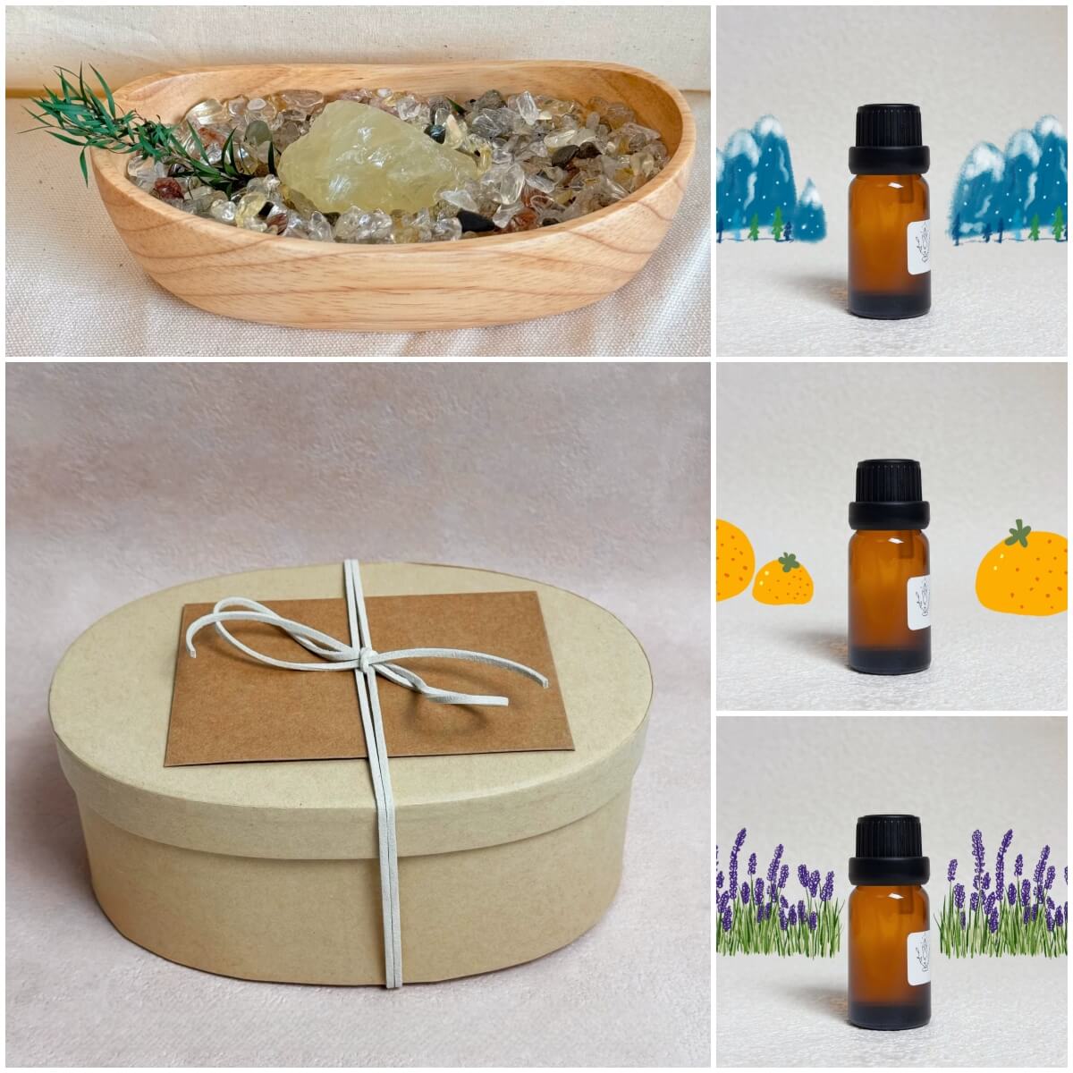 Natural Crystal Decorative Bowl & Home Fragrance Diffuser Set