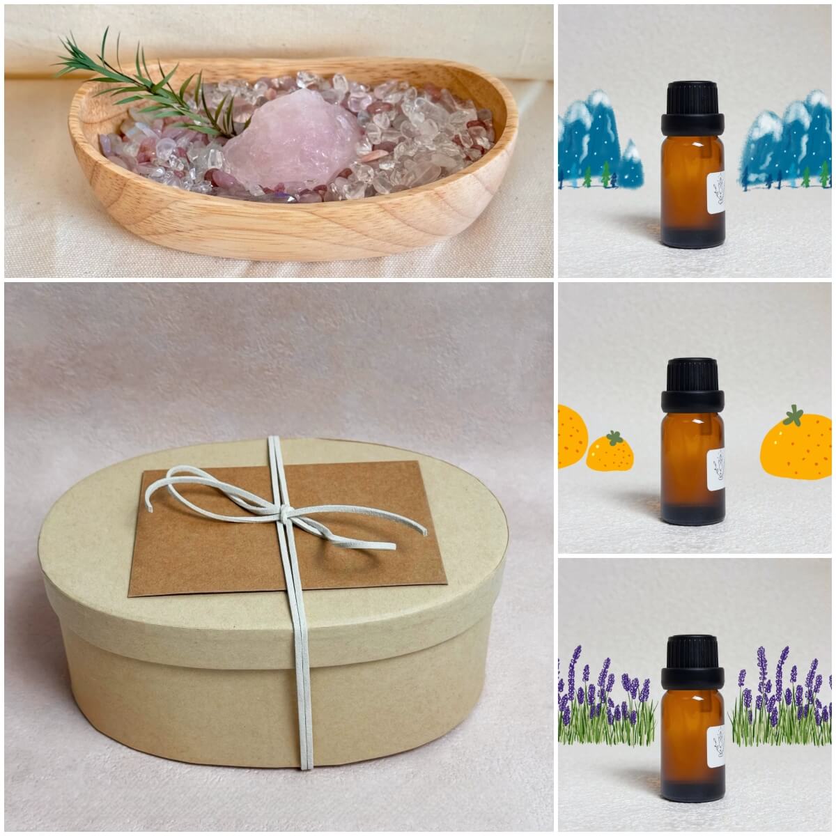 Natural Crystal Decorative Bowl & Home Fragrance Diffuser Set