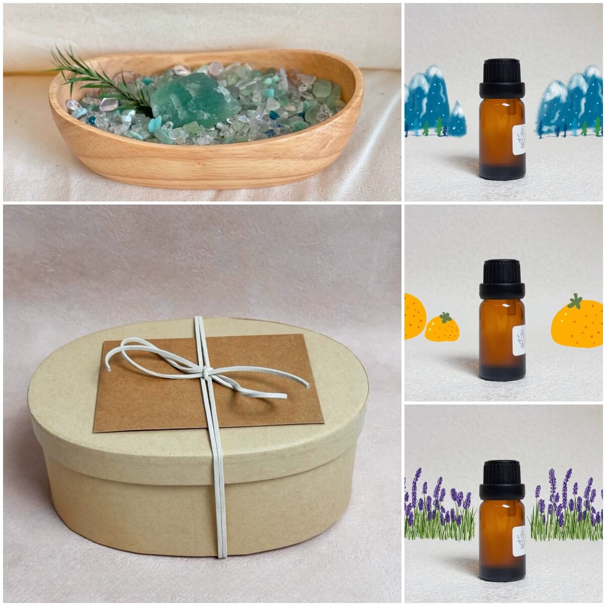 Natural Crystal Decorative Bowl & Home Fragrance Diffuser Set