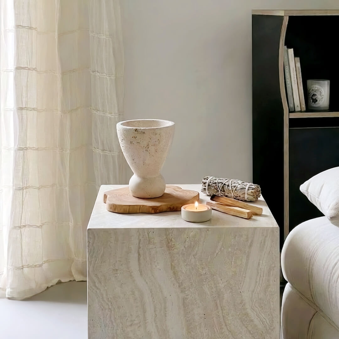 The Artisan Travertine Plinth | Natural Stone Display Pedestal