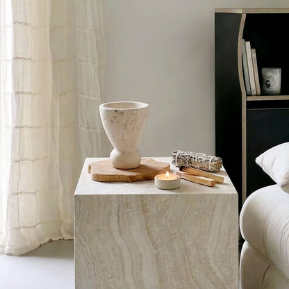 The Artisan Travertine Plinth | Natural Stone Display Pedestal