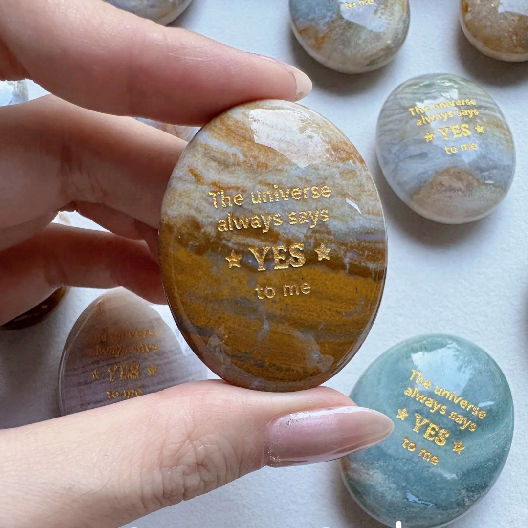 Ocean Jasper Palm Stone - “The Universe Always Says Yes to Me”