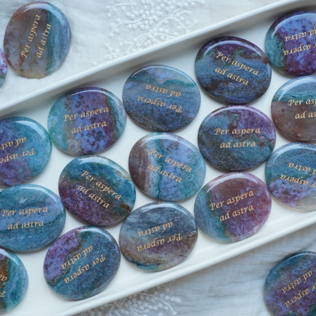 Ocean Jasper Palm Stone - “Per Aspera ad Astra”