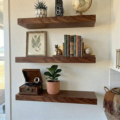Solid Wood Floating Shelf - 1.2" Thick Wall Shelf