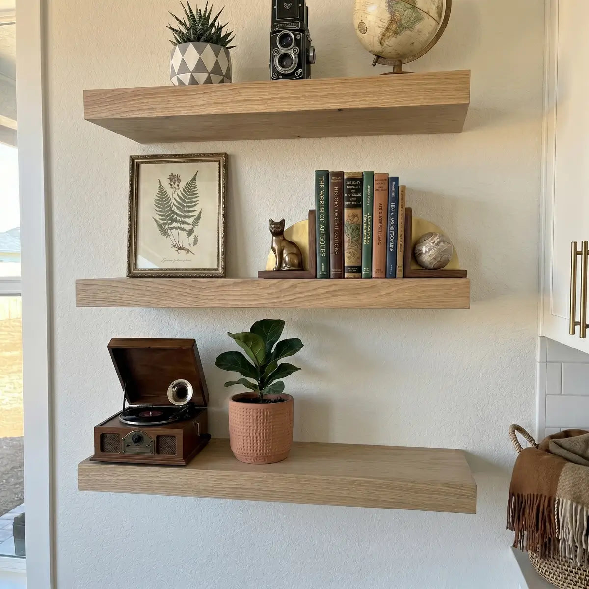 Solid Wood Floating Shelf - 1.2" Thick Wall Shelf