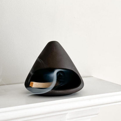 Handmade Ceramic Incense Burner – Minimal Mountain Fireplace Design