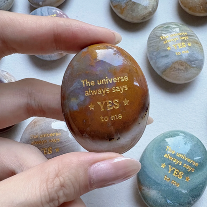 Ocean Jasper Palm Stone - “The Universe Always Says Yes to Me”