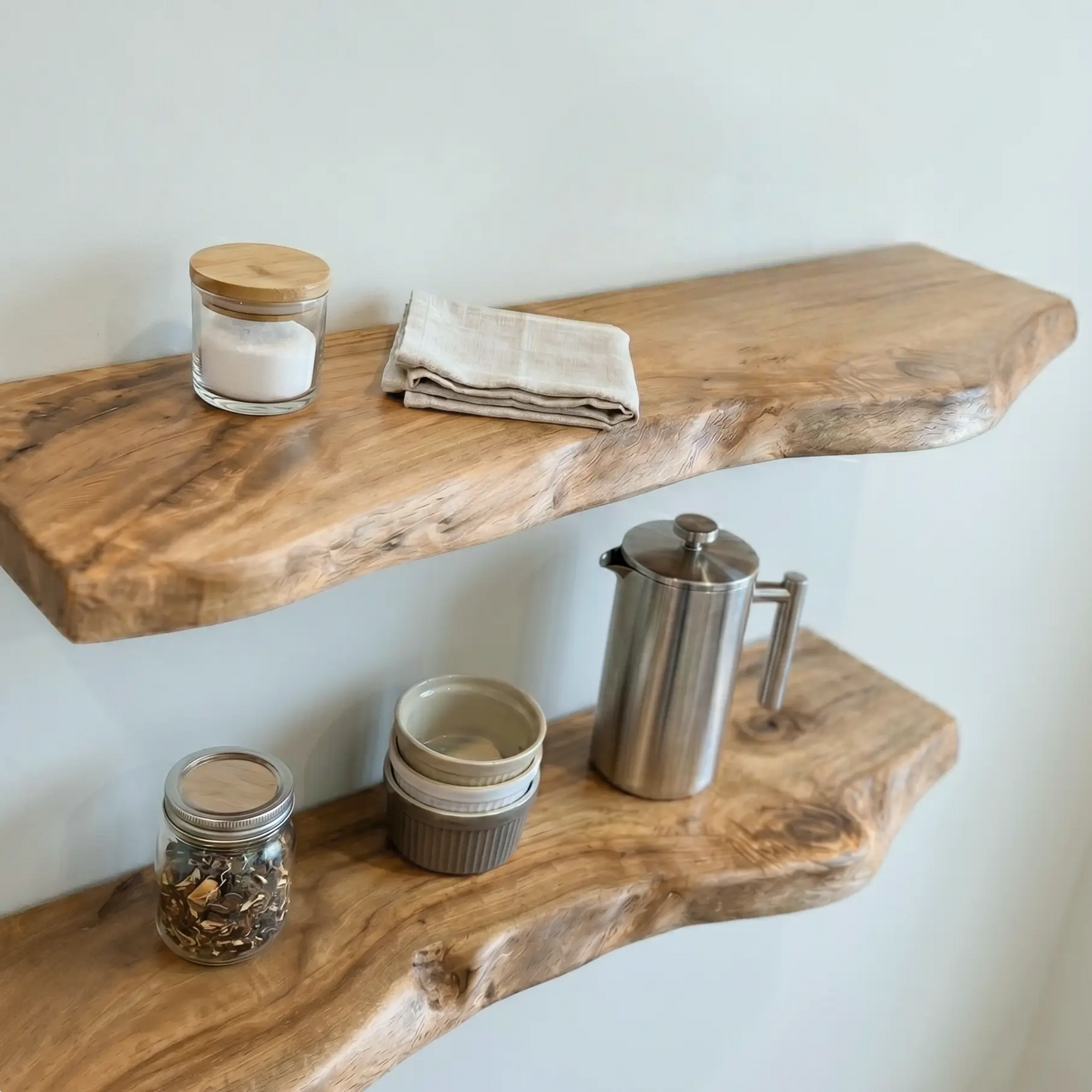 Solid Wood Live Edge Floating Shelf