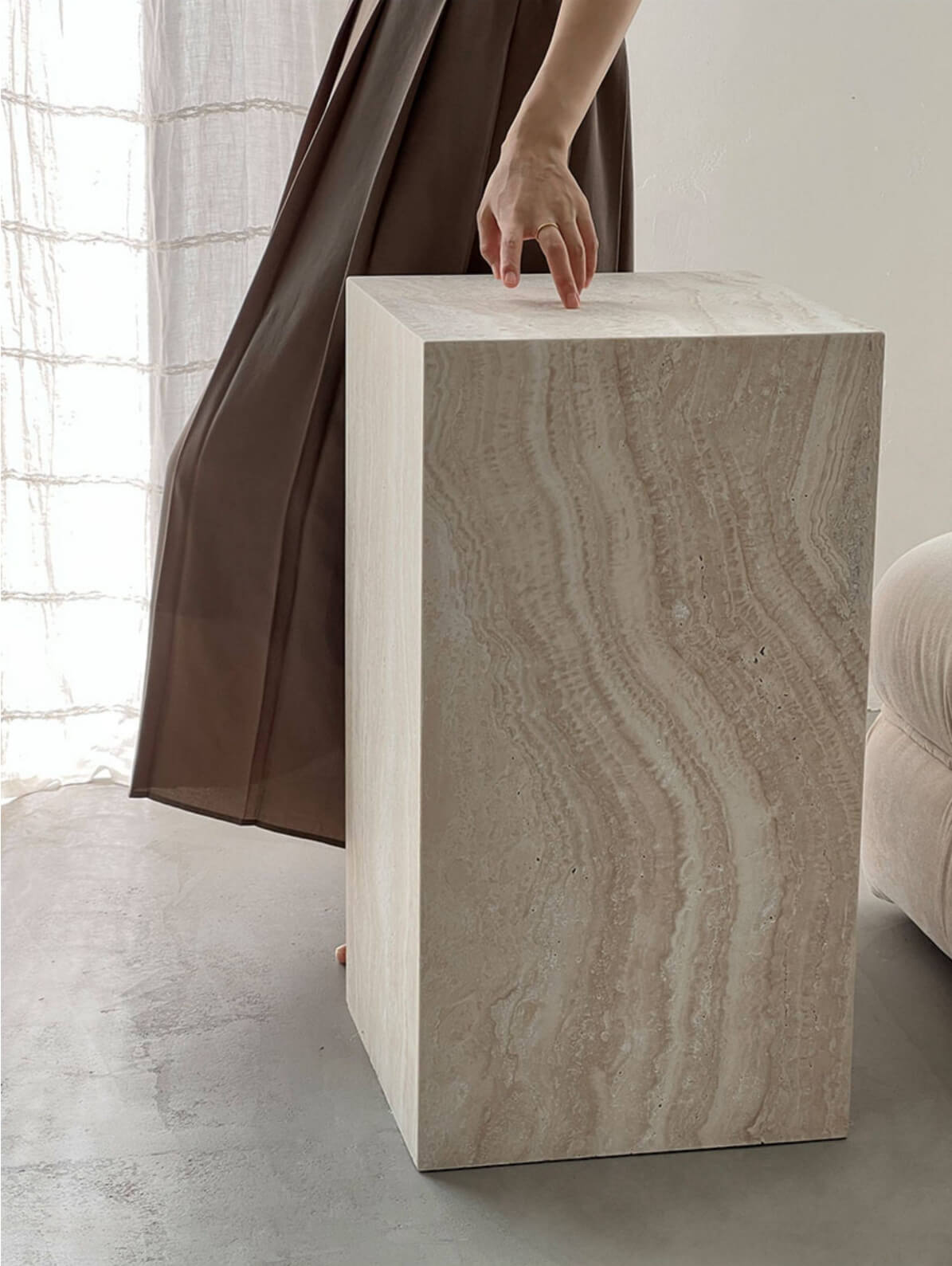 The Artisan Travertine Plinth | Natural Stone Display Pedestal