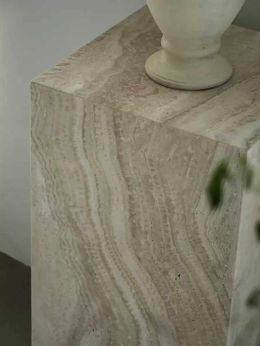 The Artisan Travertine Plinth | Natural Stone Display Pedestal