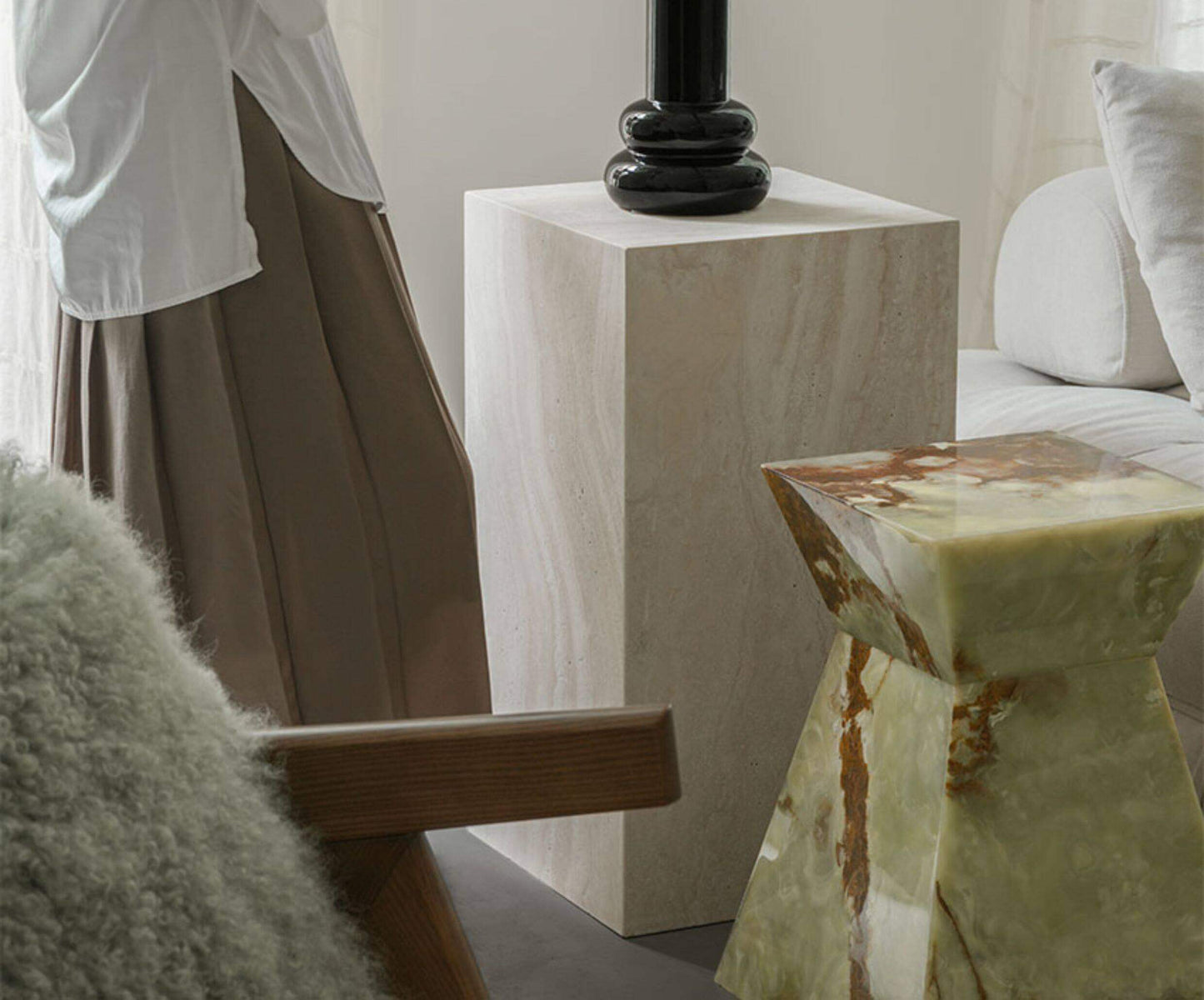 The Artisan Travertine Plinth | Natural Stone Display Pedestal