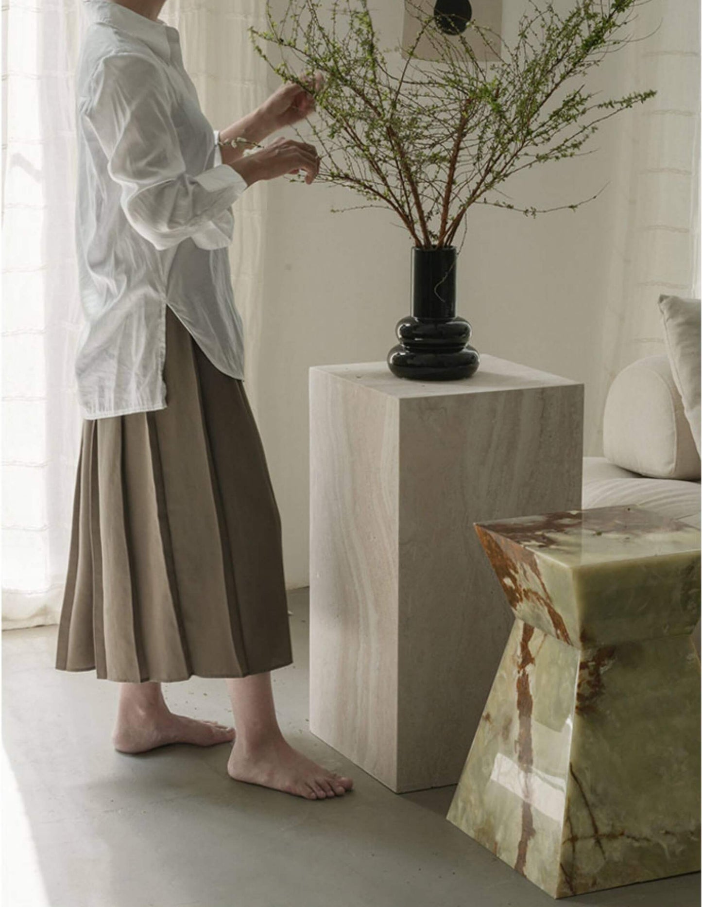 The Artisan Travertine Plinth | Natural Stone Display Pedestal