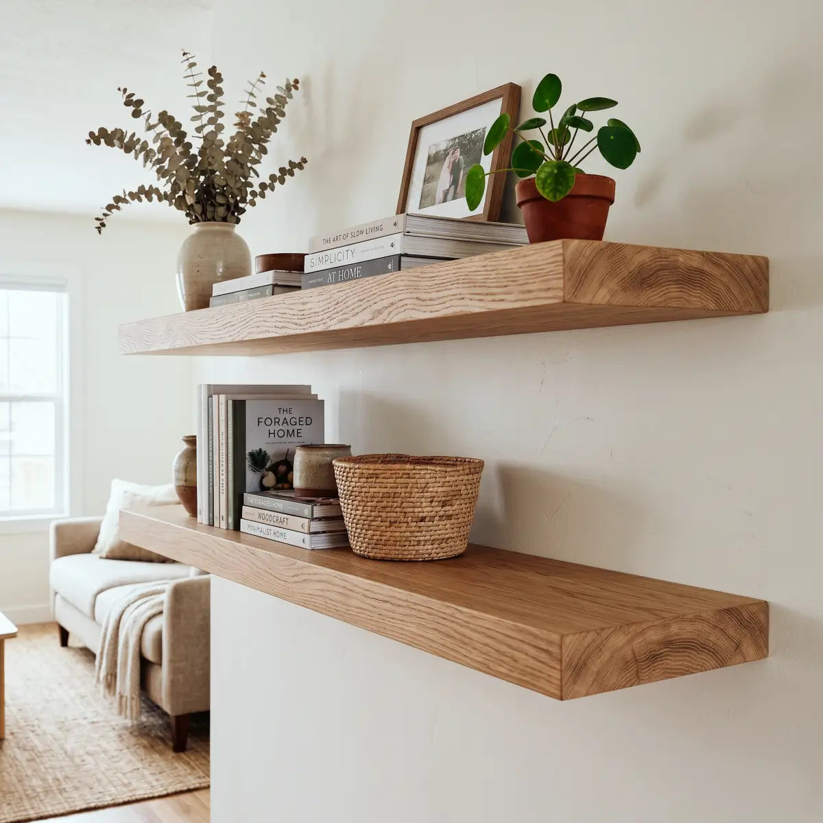 Solid Wood Floating Shelf - 1.2" Thick Wall Shelf
