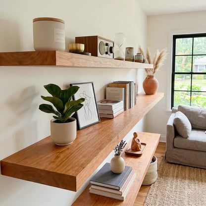 Solid Wood Floating Shelf - 1.2" Thick Wall Shelf