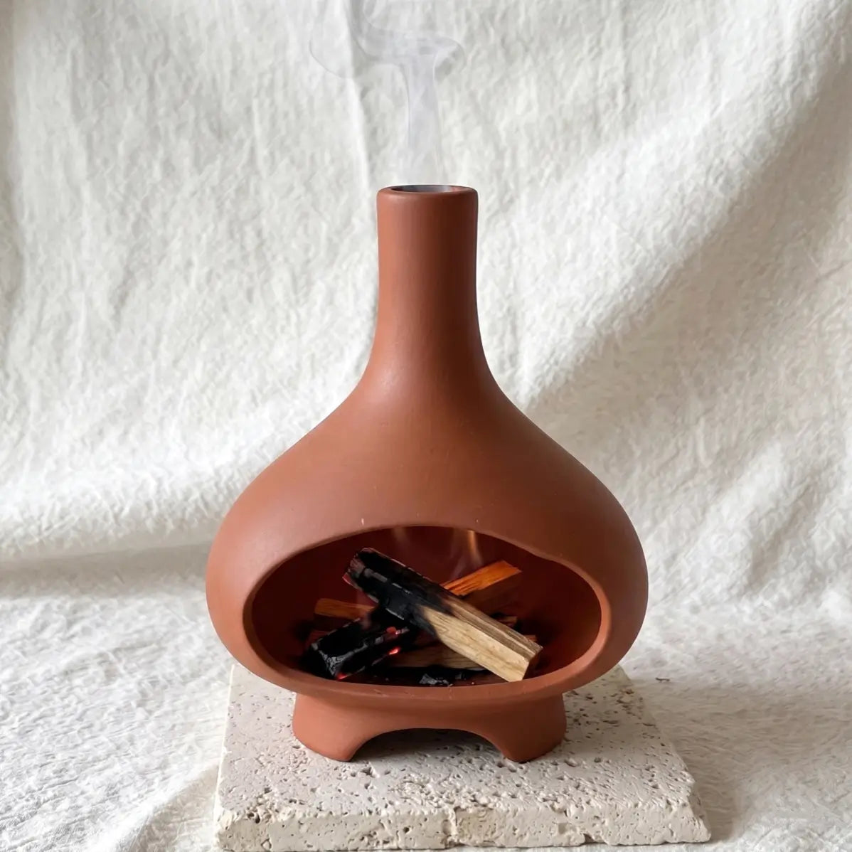 Handmade Ceramic Incense Burner – Modern Fireplace Style