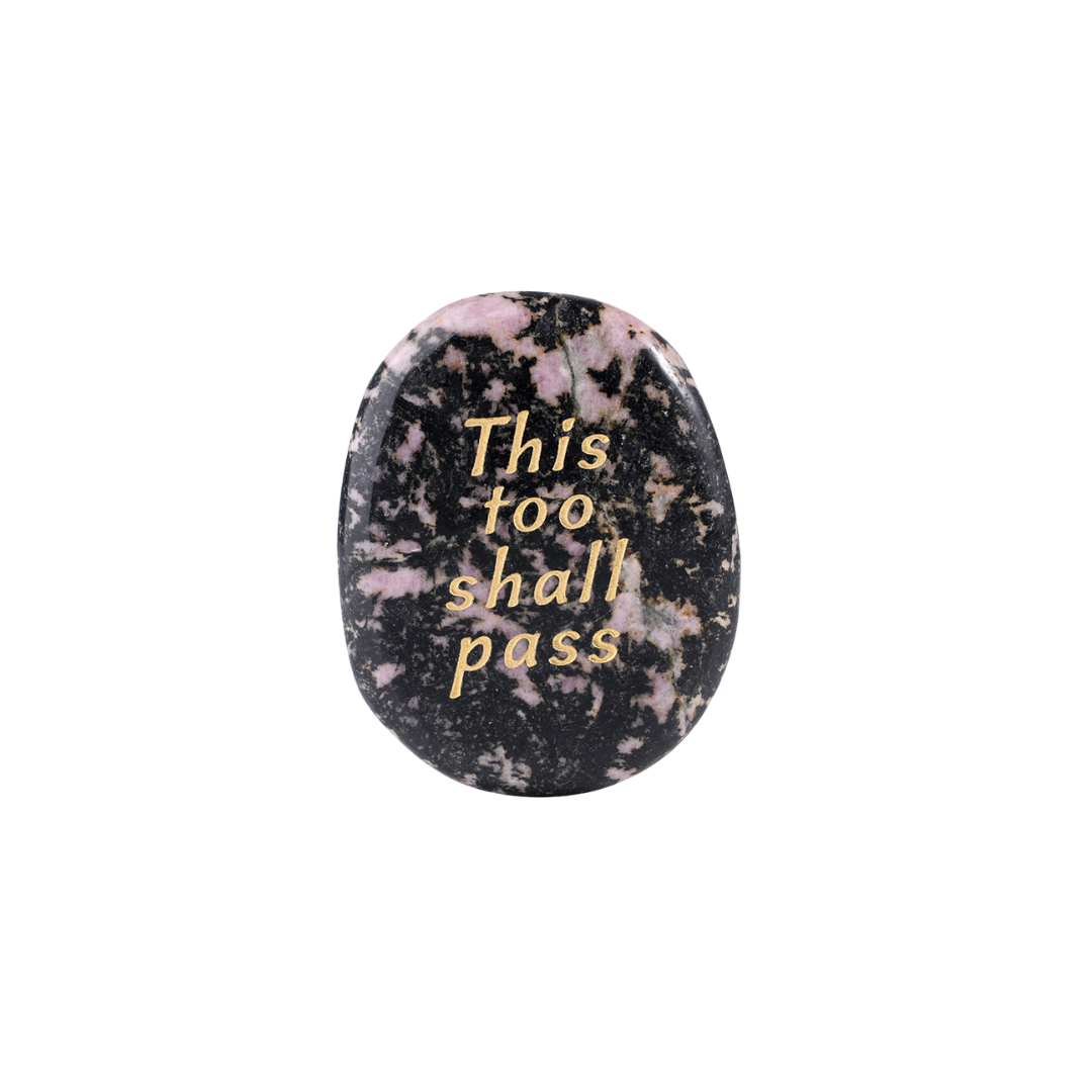 Rhodochrosite Palm Stone - “This Too Shall Pass”