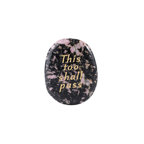 Rhodochrosite Palm Stone - “This Too Shall Pass”