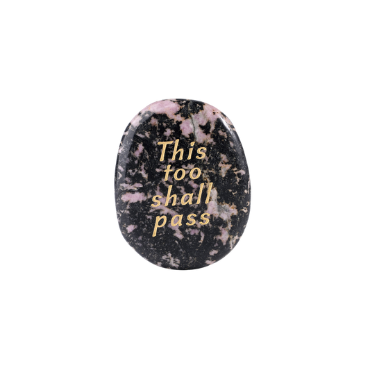 Rhodochrosite Palm Stone - “This Too Shall Pass”