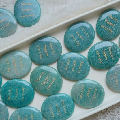 Amazonite Palm Stone - “Miracles Happen Everyday”