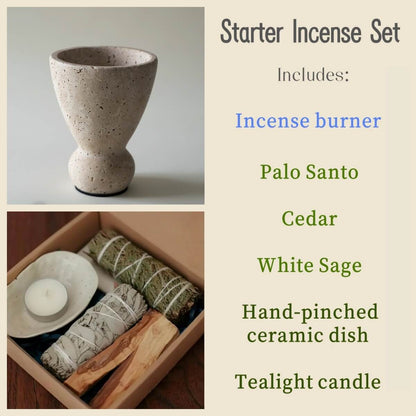 Handcrafted Travertine Incense Burner | Natural Stone Home Sanctuary Decor