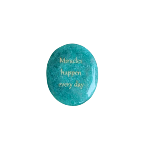 Amazonite Palm Stone - “Miracles Happen Everyday”