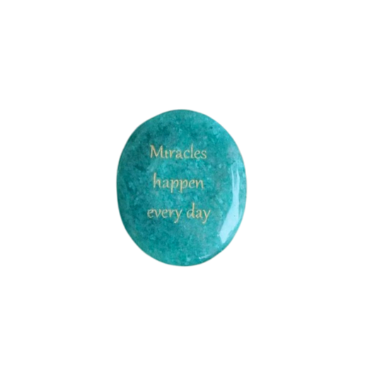 Amazonite Palm Stone - “Miracles Happen Everyday”