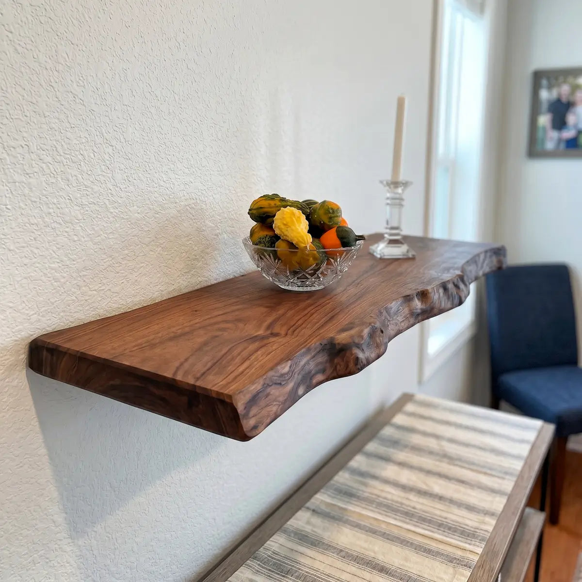 Solid Wood Organic Edge Floating Shelf