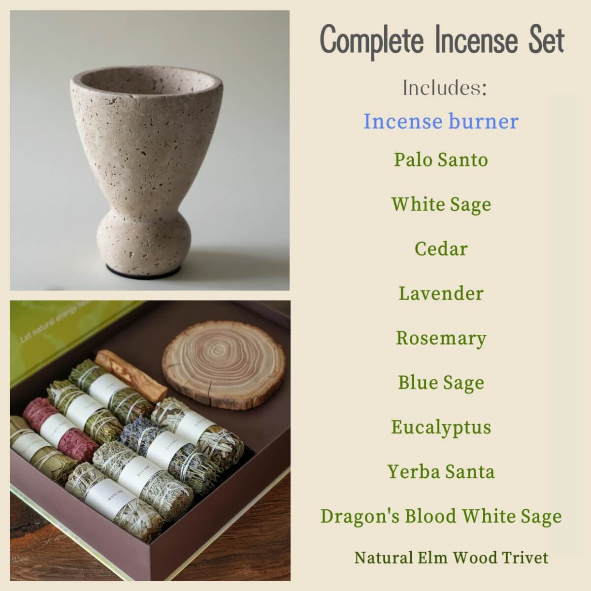 Handcrafted Travertine Incense Burner | Natural Stone Home Sanctuary Decor