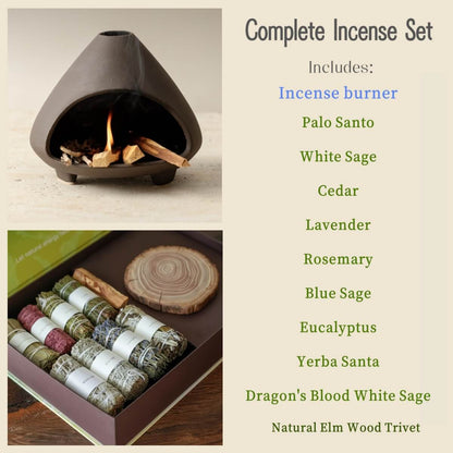 Handmade Ceramic Palo Santo Burner – Mountain Fireplace Incense Burner