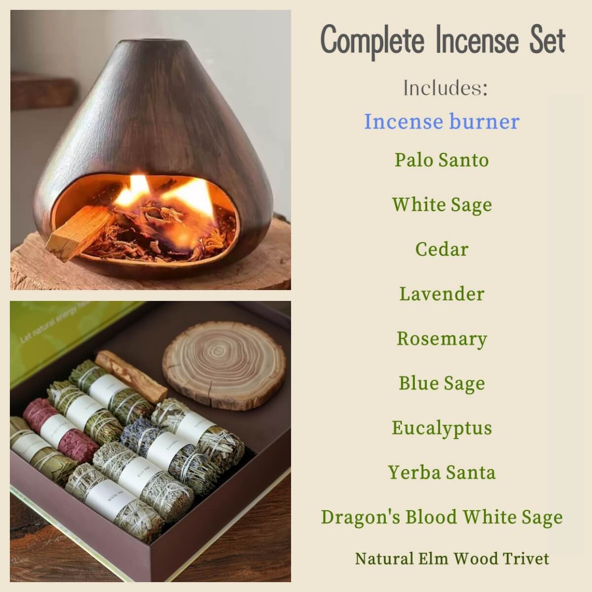Handmade Wood-Texture Ceramic Incense Burner – Natural Fireplace Style