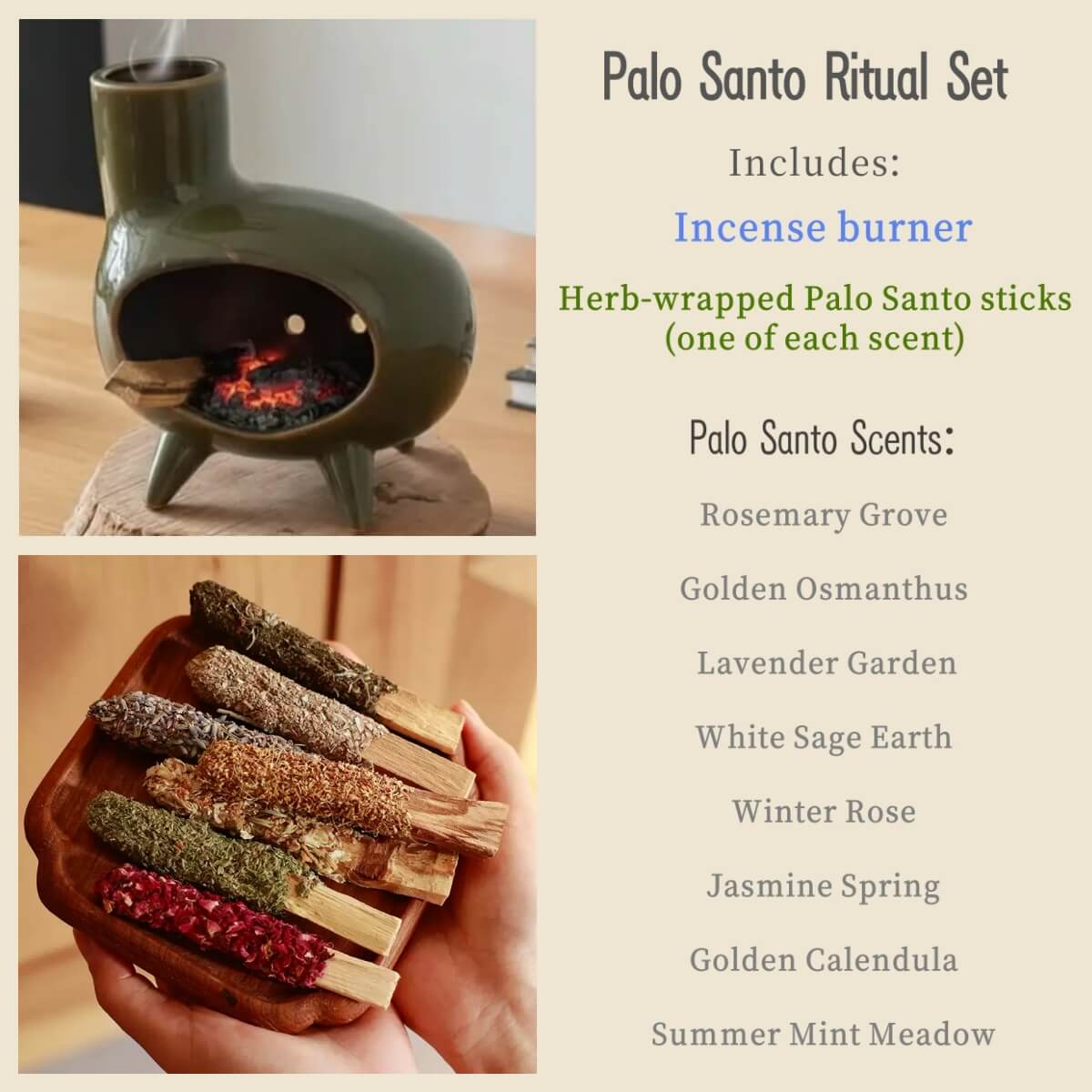 Handmade Ceramic Incense Burner – Retro Green Fireplace Design