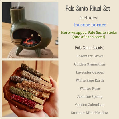 Handmade Ceramic Incense Burner – Retro Green Fireplace Design