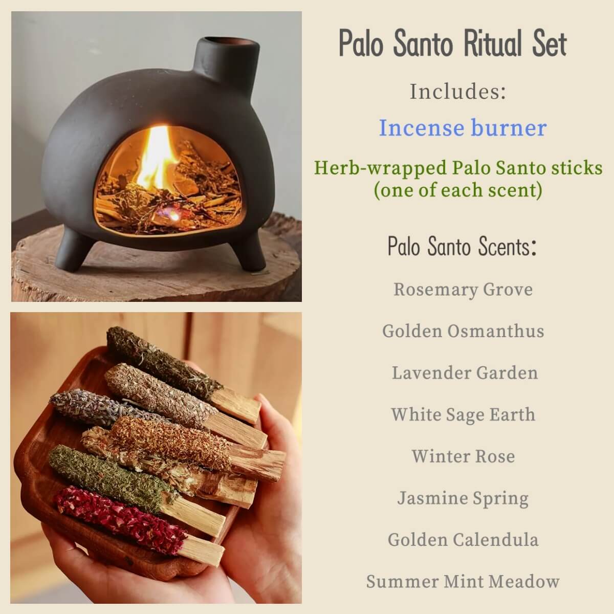 Handmade Ceramic Incense Burner – Mini Fireplace Aromatherapy Pot