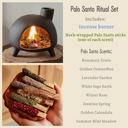 Handmade Ceramic Incense Burner – Mini Fireplace Aromatherapy Pot