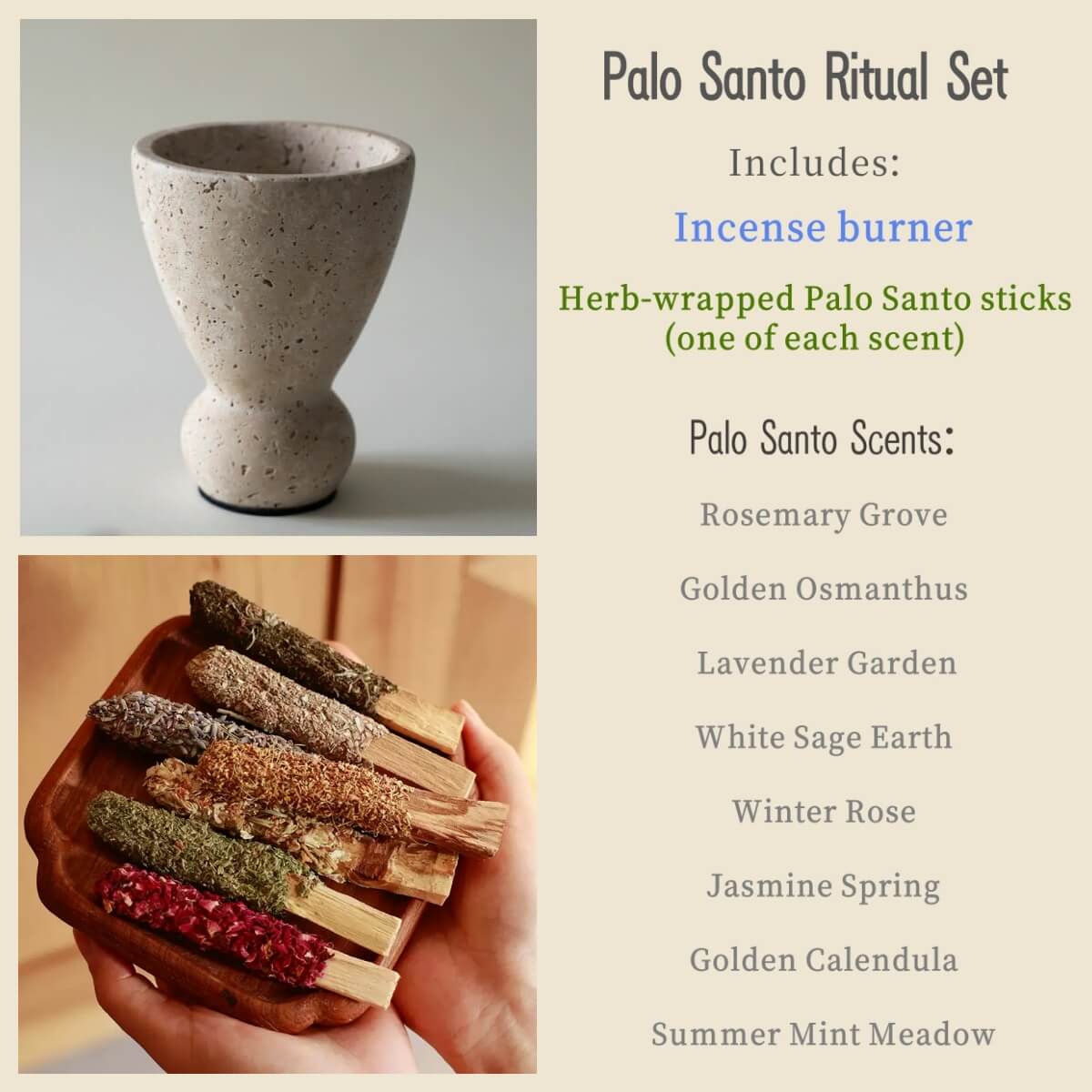 Handcrafted Travertine Incense Burner | Natural Stone Home Sanctuary Decor