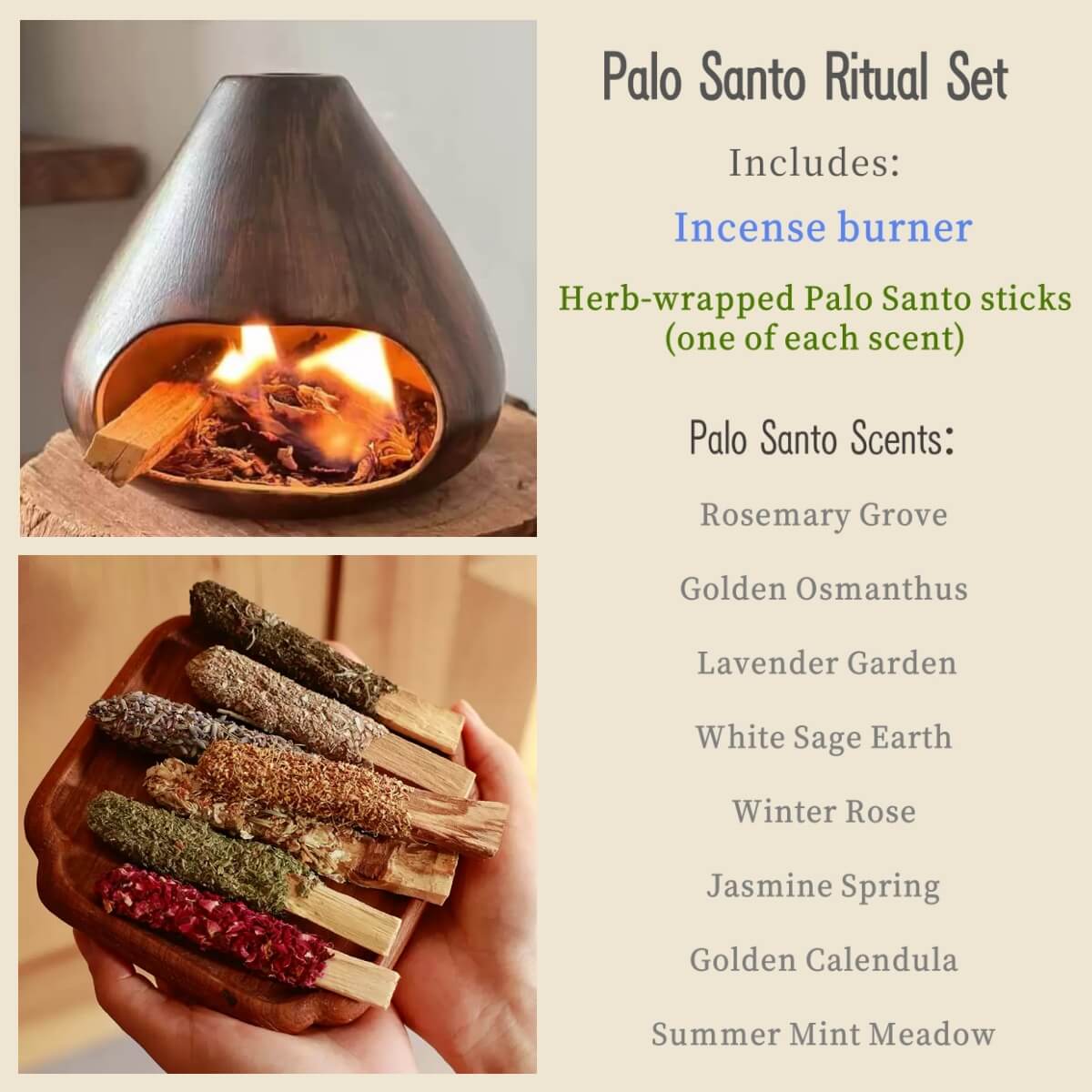 Handmade Wood-Texture Ceramic Incense Burner – Natural Fireplace Style