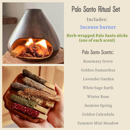 Handmade Wood-Texture Ceramic Incense Burner – Natural Fireplace Style
