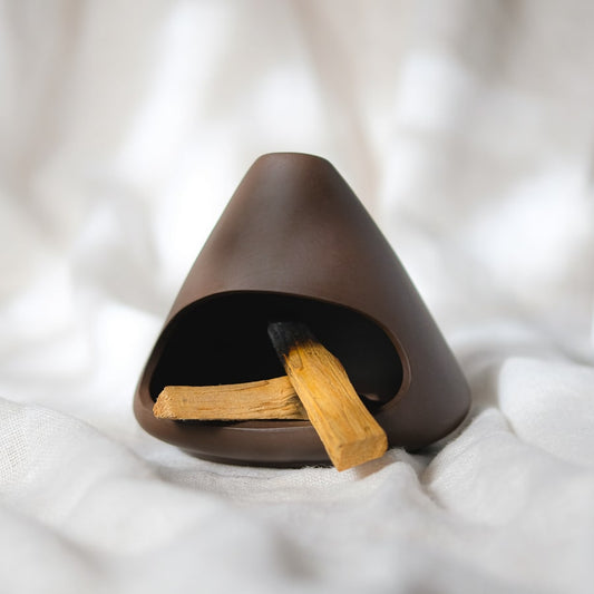 Handmade Ceramic Incense Burner – Minimal Mountain Fireplace Design