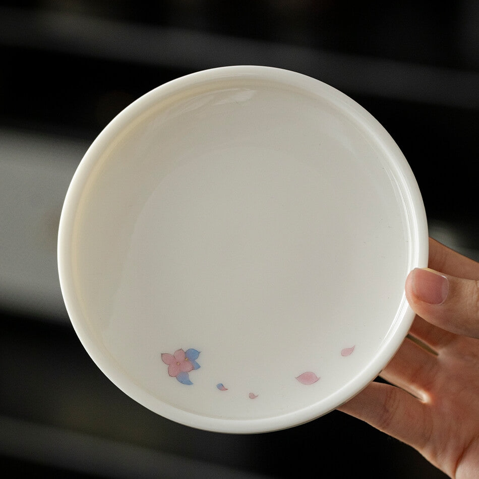 Hand-Painted Cat Coffee Cup & Saucer