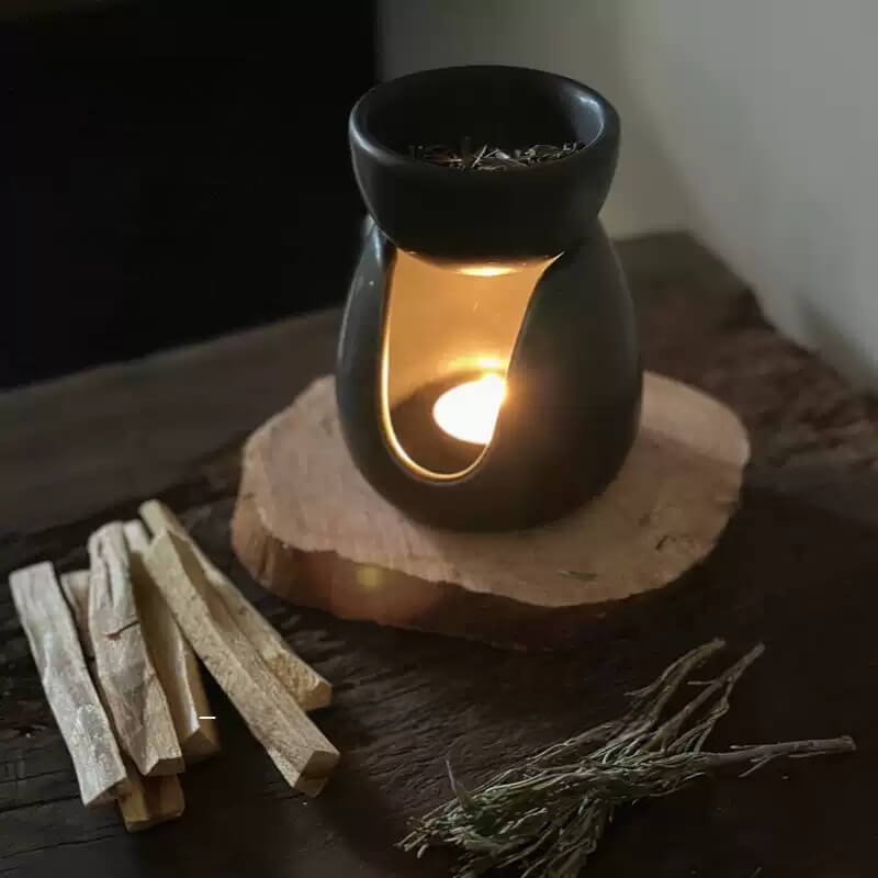 Handmade Ceramic Candle Incense Burner – Two-Layer Design