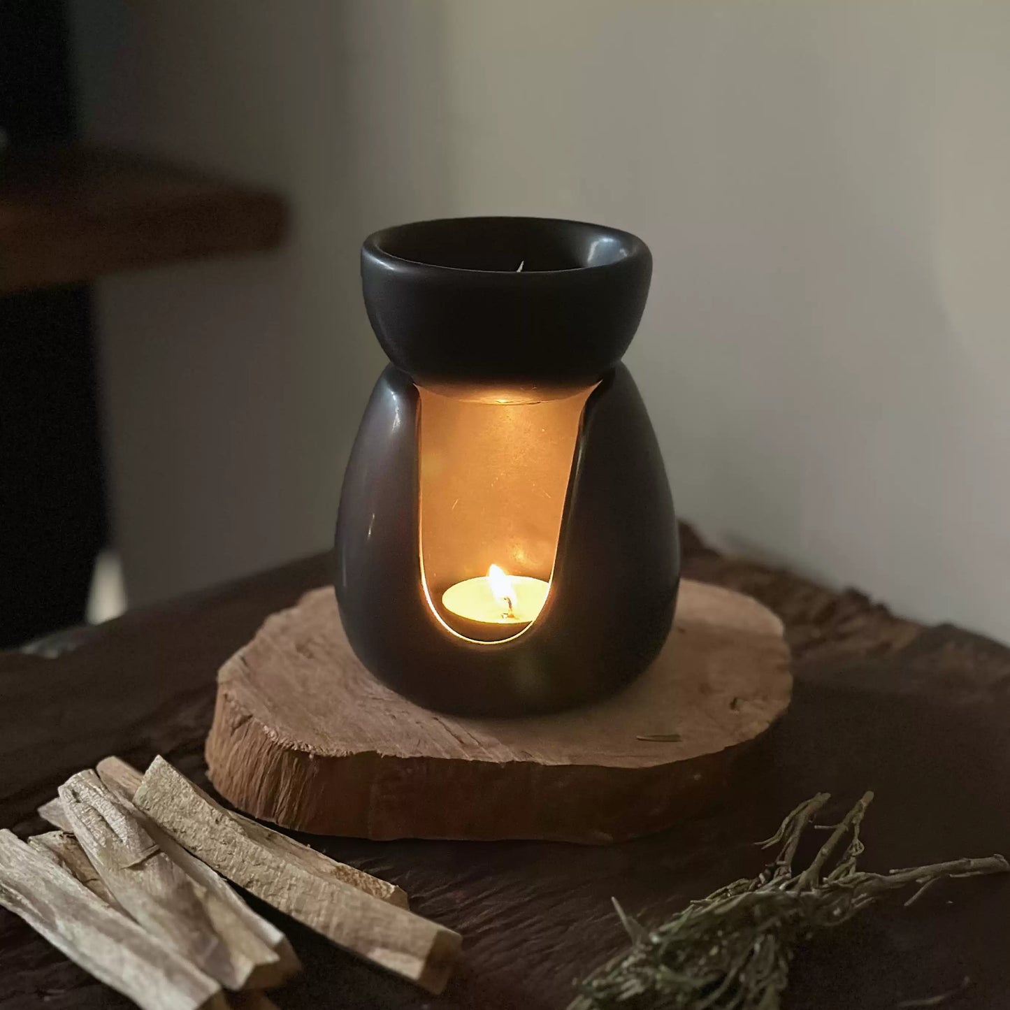 Handmade Ceramic Candle Incense Burner – Two-Layer Design