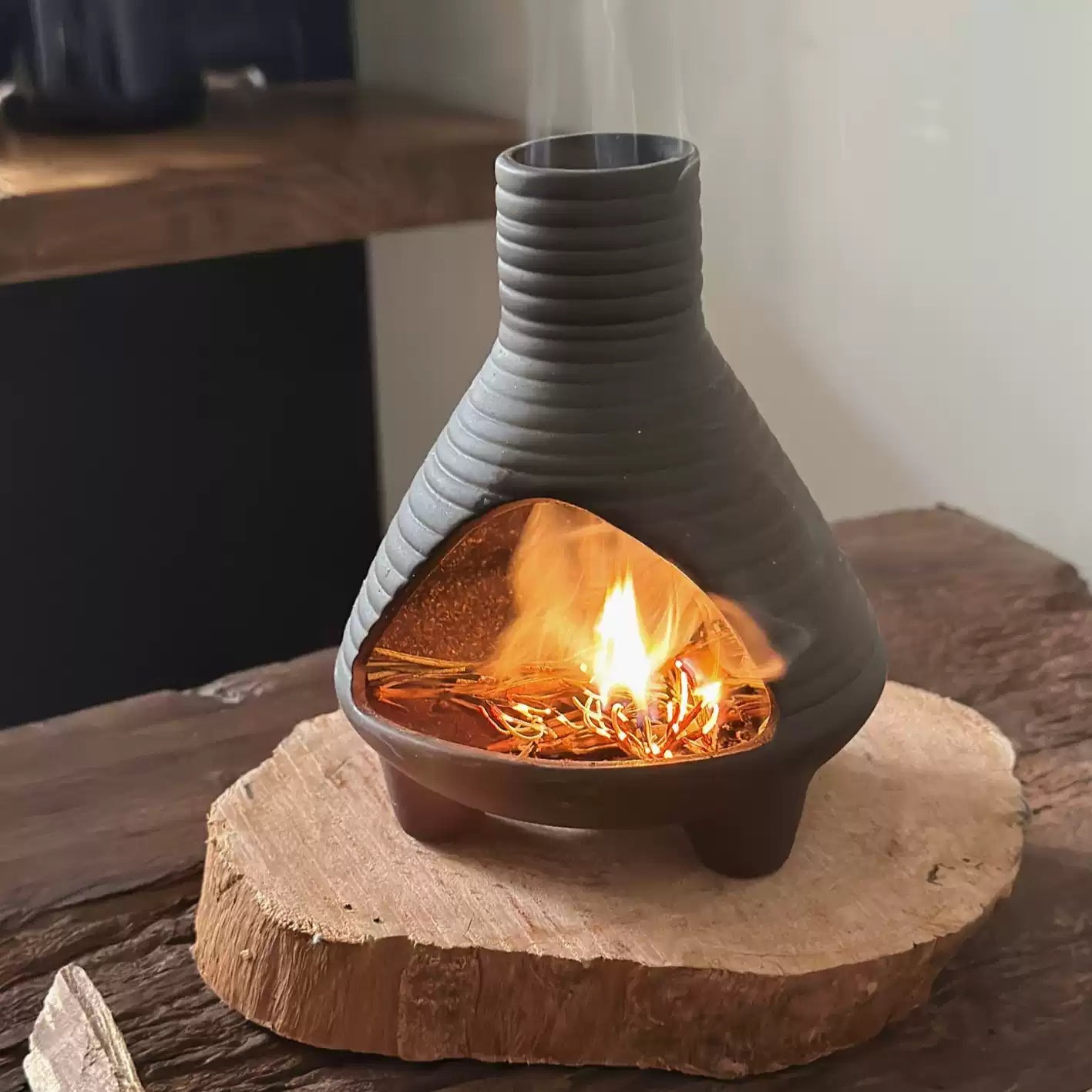 Handmade Ceramic Incense Burner – Chimney Fireplace Style