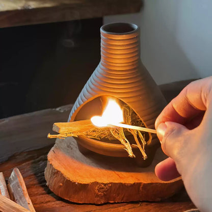 Handmade Ceramic Incense Burner – Chimney Fireplace Style