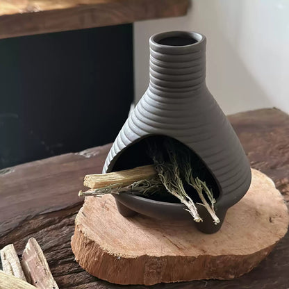 Handmade Ceramic Incense Burner – Chimney Fireplace Style