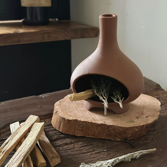 Handmade Ceramic Incense Burner – Modern Fireplace Style