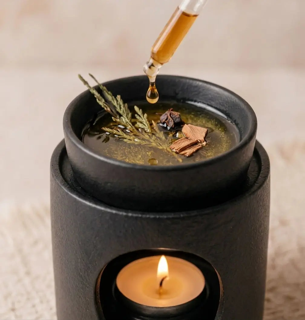 Cylinder Ceramic Wax Melt, Oil & Incense Warmer