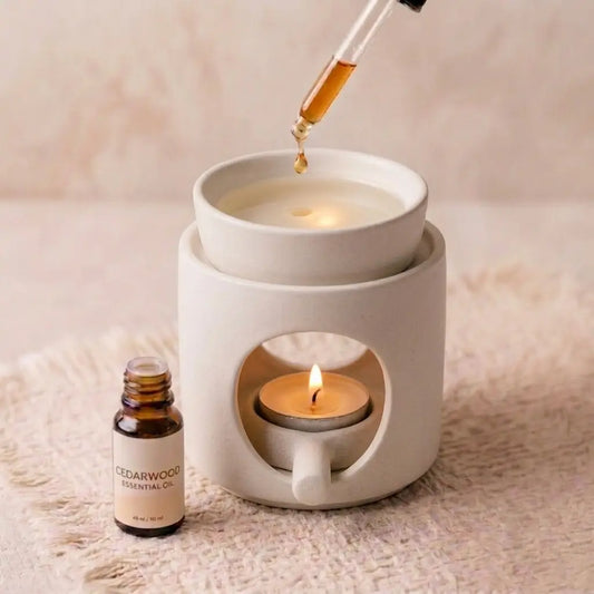 Cylinder Ceramic Wax Melt, Oil & Incense Warmer